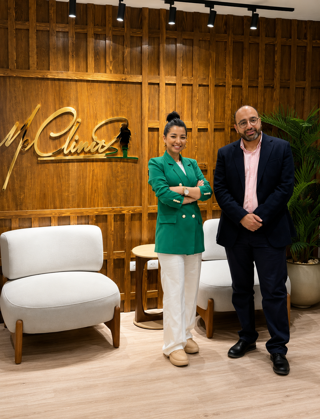 Blogger Arwa Qassem during her visit to the clinic